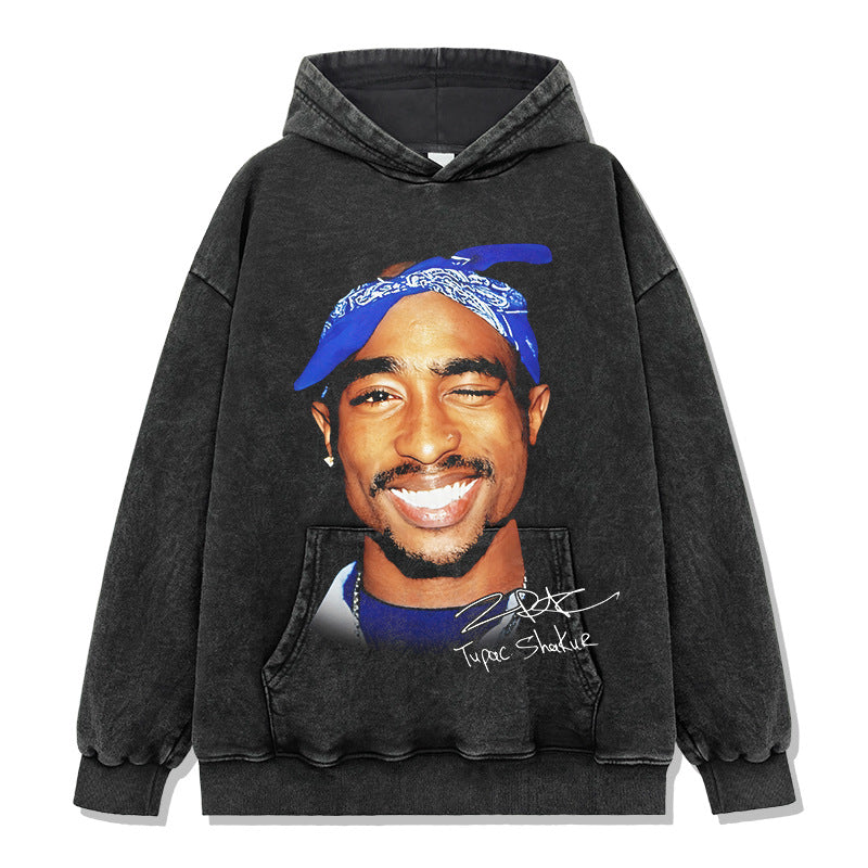 2pac Tupac Shakur Vintage Wash Hoodie