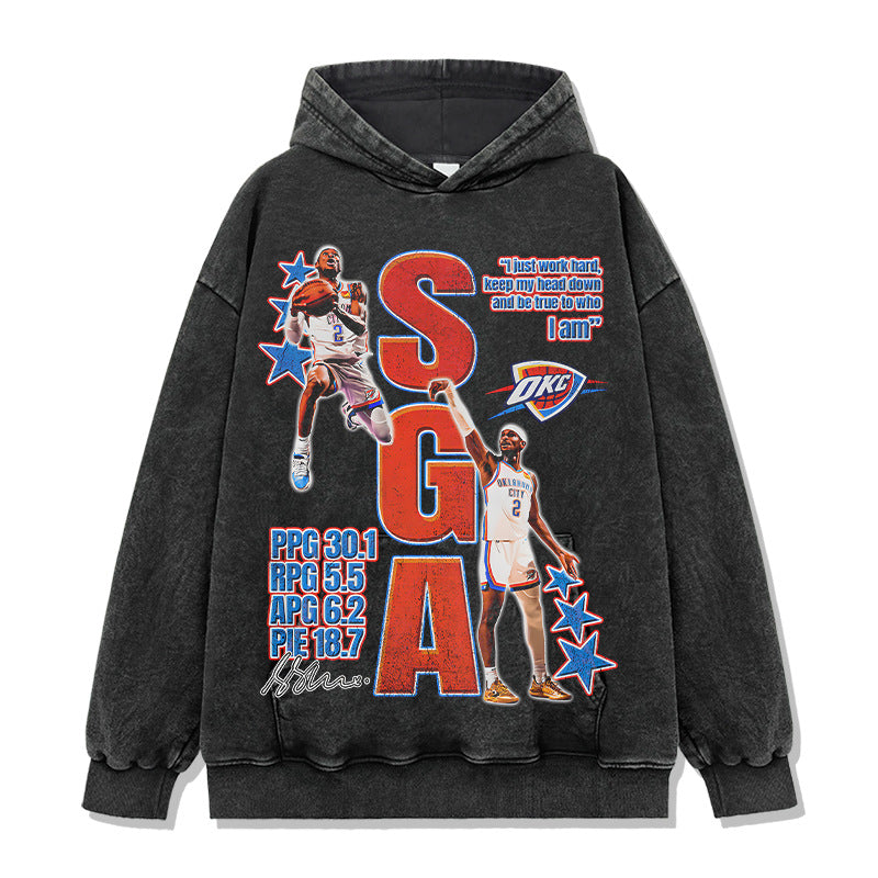 Shai Gilgeous Alexander SGA Vintage Wash Hoodie