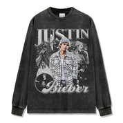 Justin Bieber Vintage Wash Long Sleeve Shirt